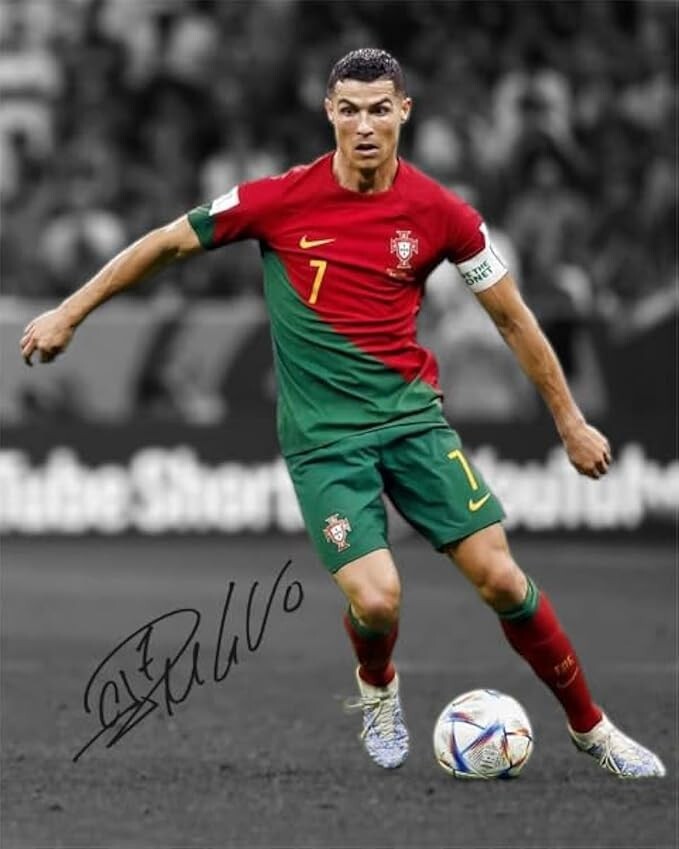 Ikonic Fotohaus Cristiano Ronaldo Soccer Goat Signed Photo Autograph Print Wall