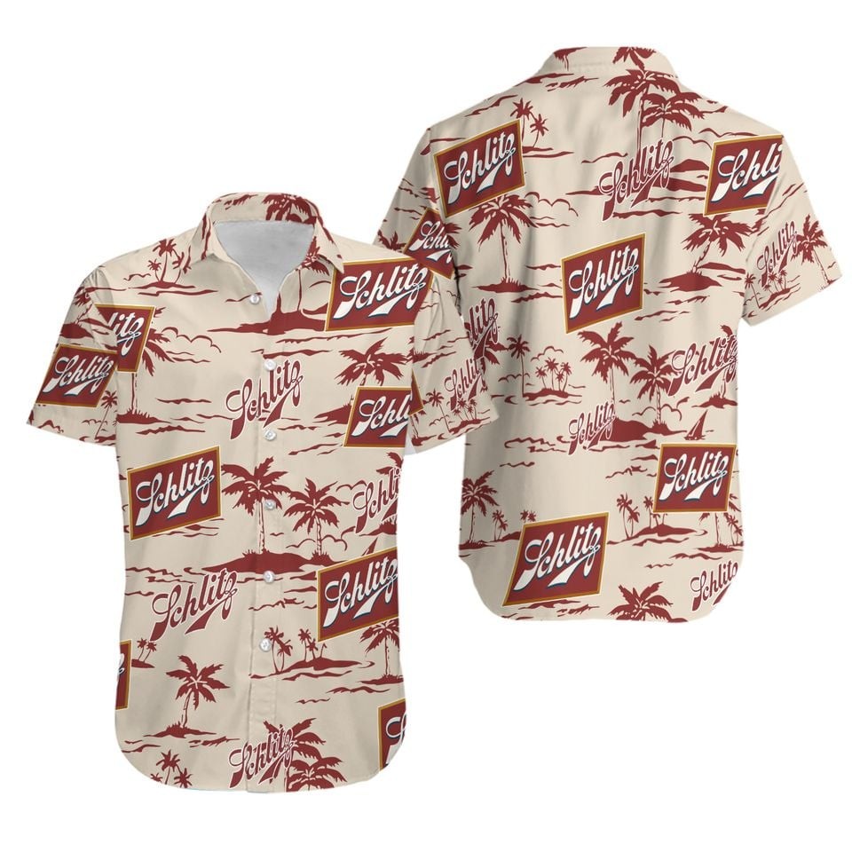 Schlitz Hawaiian Beach Pattern Shirt, hawaii beer Loves Shirt