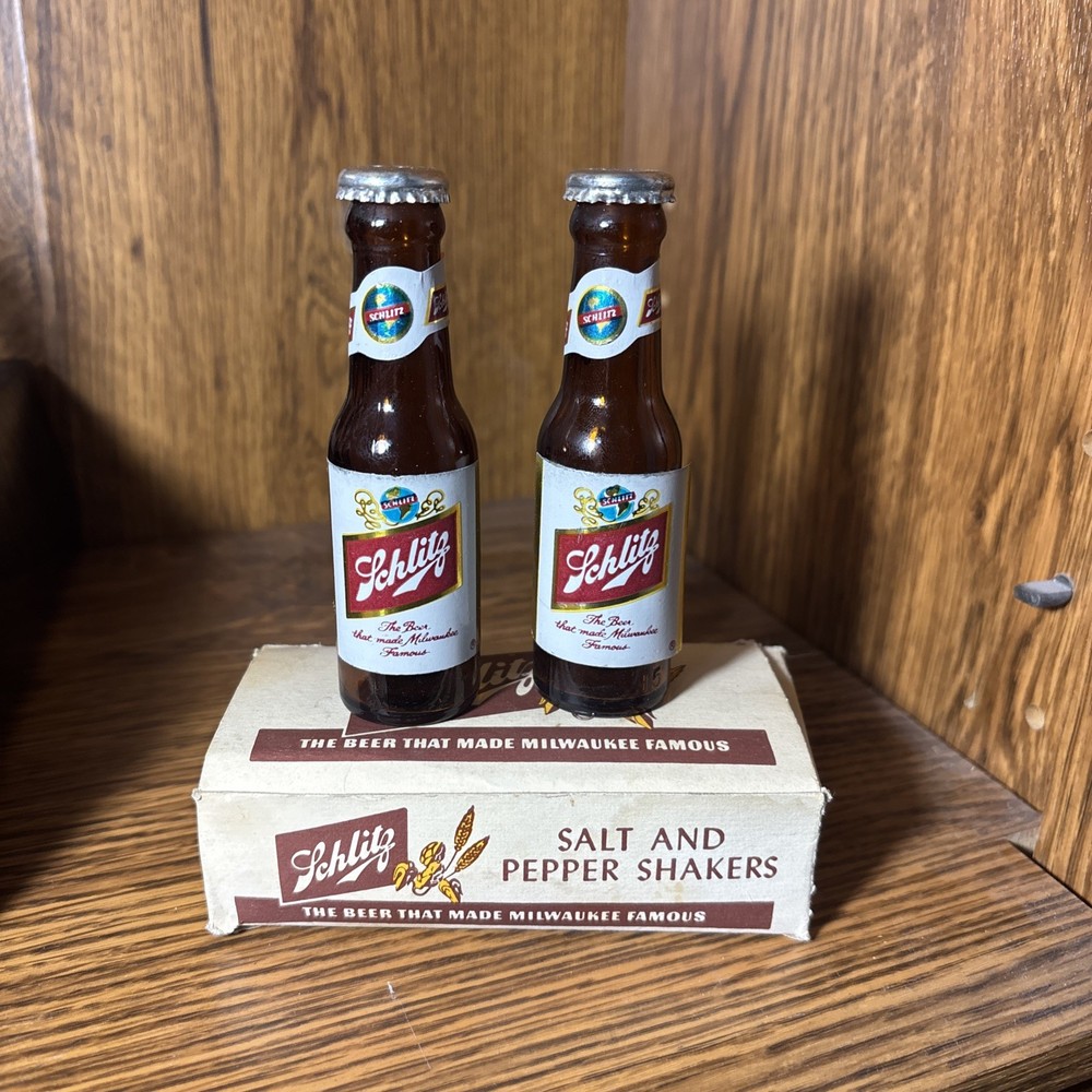 1950's Schlitz Salt and Pepper Shakers With Original Box