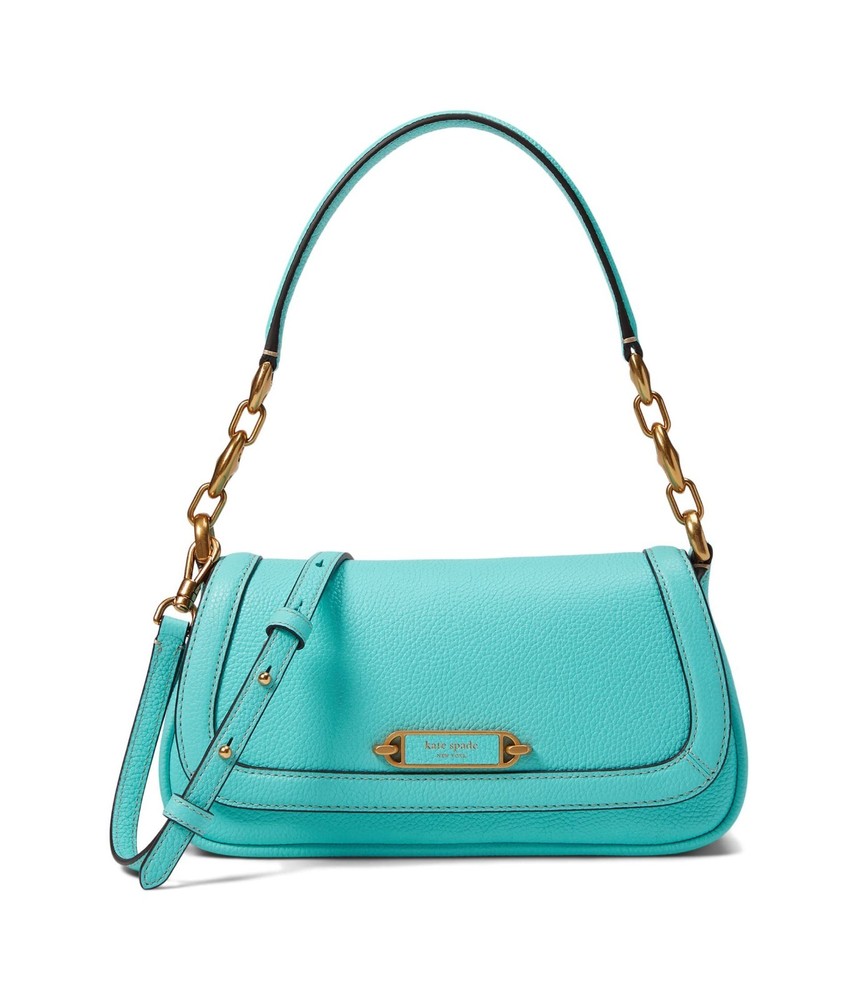 kate spade new york Gramercy Pebbled Leather Small Flap Shoulder Bag Glacier