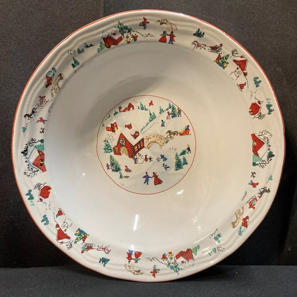 Farberware White Christmas #391 Soup Cereal Bowl 7”