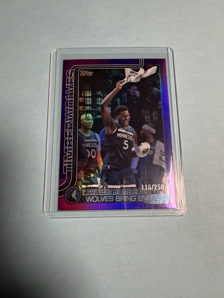Timberwolves NBA Topps Protect Home Court Purple Rainbow /250 Anthony Edwards