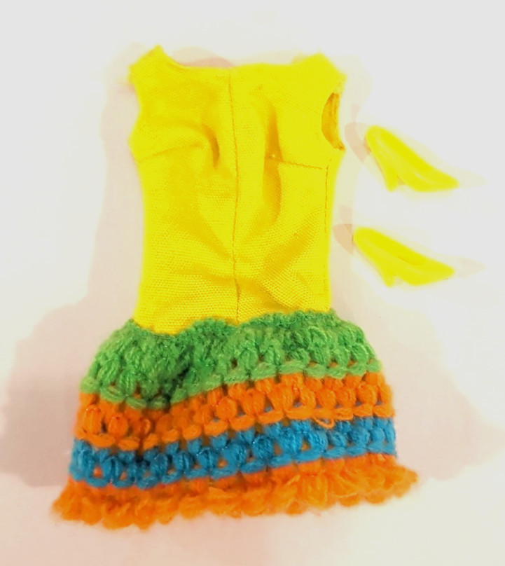 Vintage Barbie Clothes Mod Era Doll Outfit #1454 Loop Scoop Crocheted