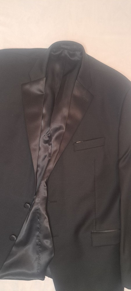 Lauren Ralph Lauren Tux Jacket 50R Black Wool Single Breasted Notch Lapel MINT