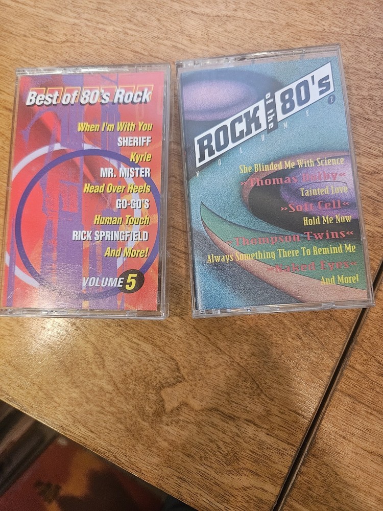 Rock of the 80's Volume Two, And Vol.5 Cassette Tapes- Great HITS!