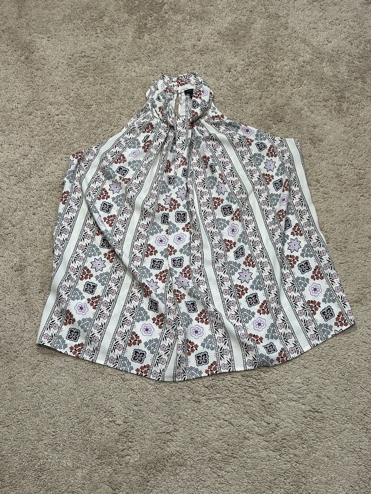 Ann Taylor Womens Shirt Size Small Multicolor Floral Print Lightweight Flowy