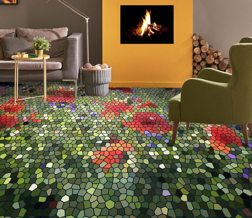 3D Garden Pattern SKE1563 Wallpaper Print Decal for Floor Epoxy Decor