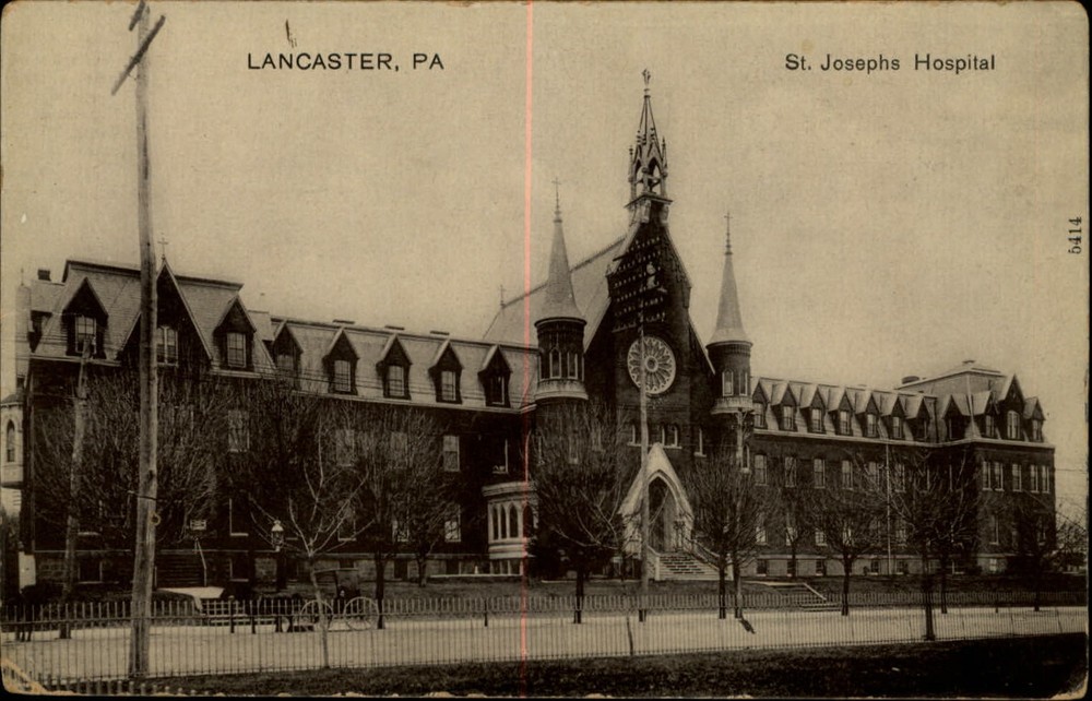 St Josephs Hospital Lancaster Pennsylvania vintage postcard I944