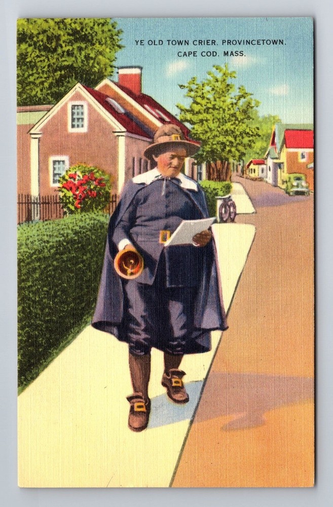 Cape Cod MA-Massachusetts, Provincetown, Ye Old Town Crier, Vintage Postcard