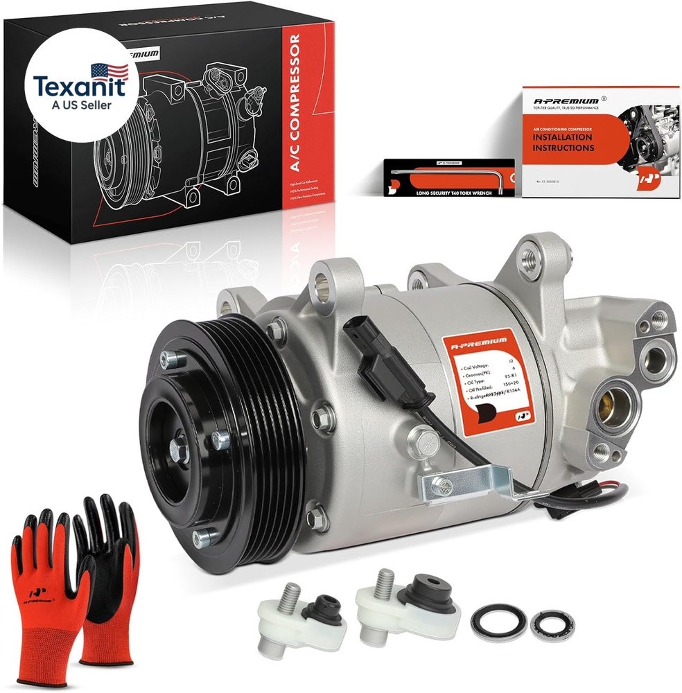 AC Compressor with Clutch Compatible with BMW X1, X2, X3, X4, 340I, 430I, 440I &
