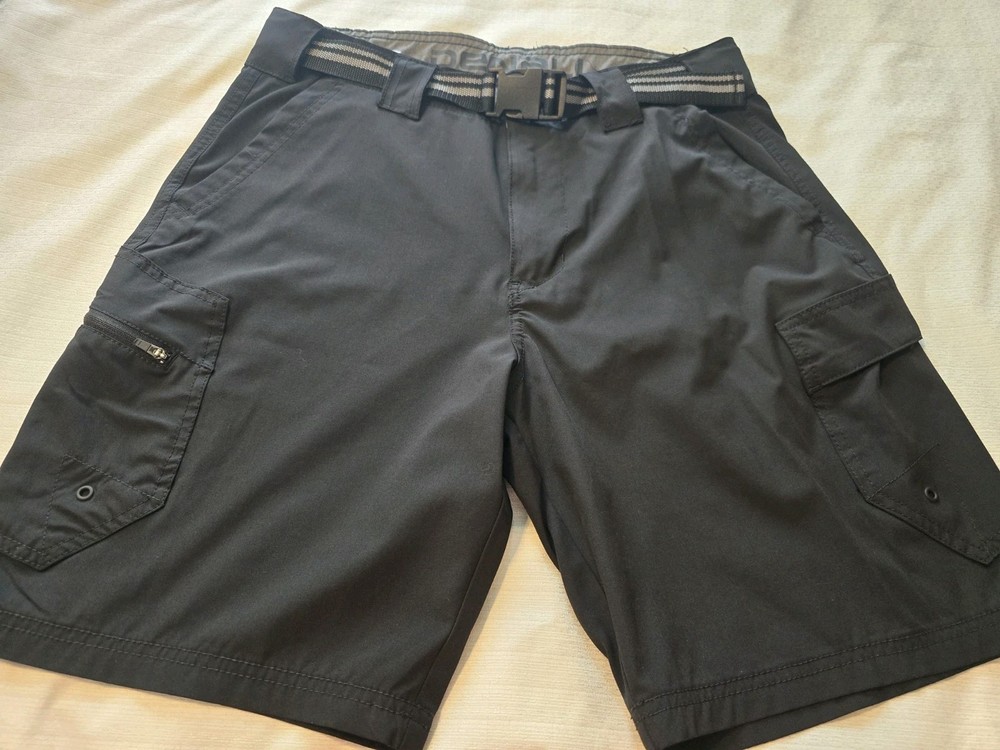 Mens Sz 34 Denali Black Cargo Shorts Euc  Belted
