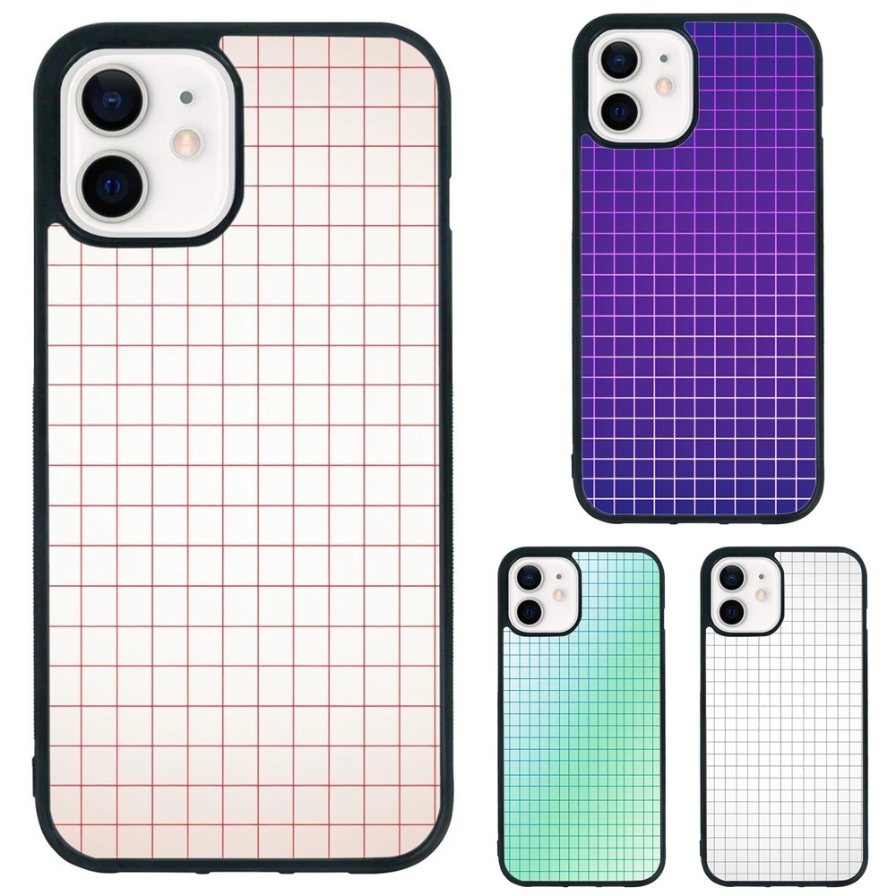 Para iPhone XS XR 6 7 8 Plus SE 2ª Tercera Textura Cuadrados Rejilla Anti Arañazos Cubierta