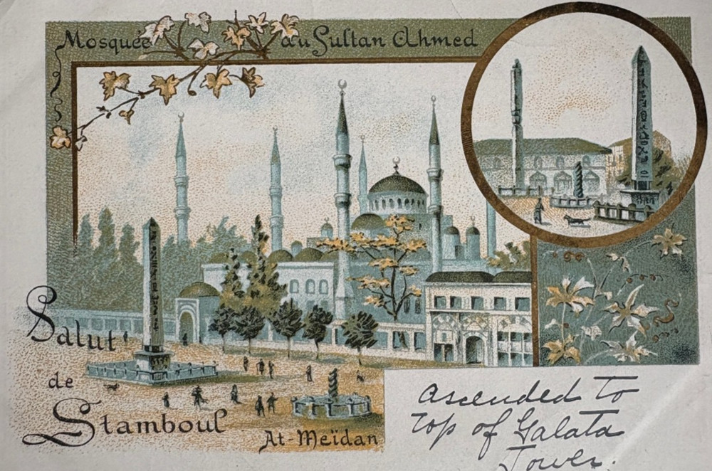 Ottoman Salut de Constantinople Turkey Sultan Ahmed Stamboul Litho Turkish