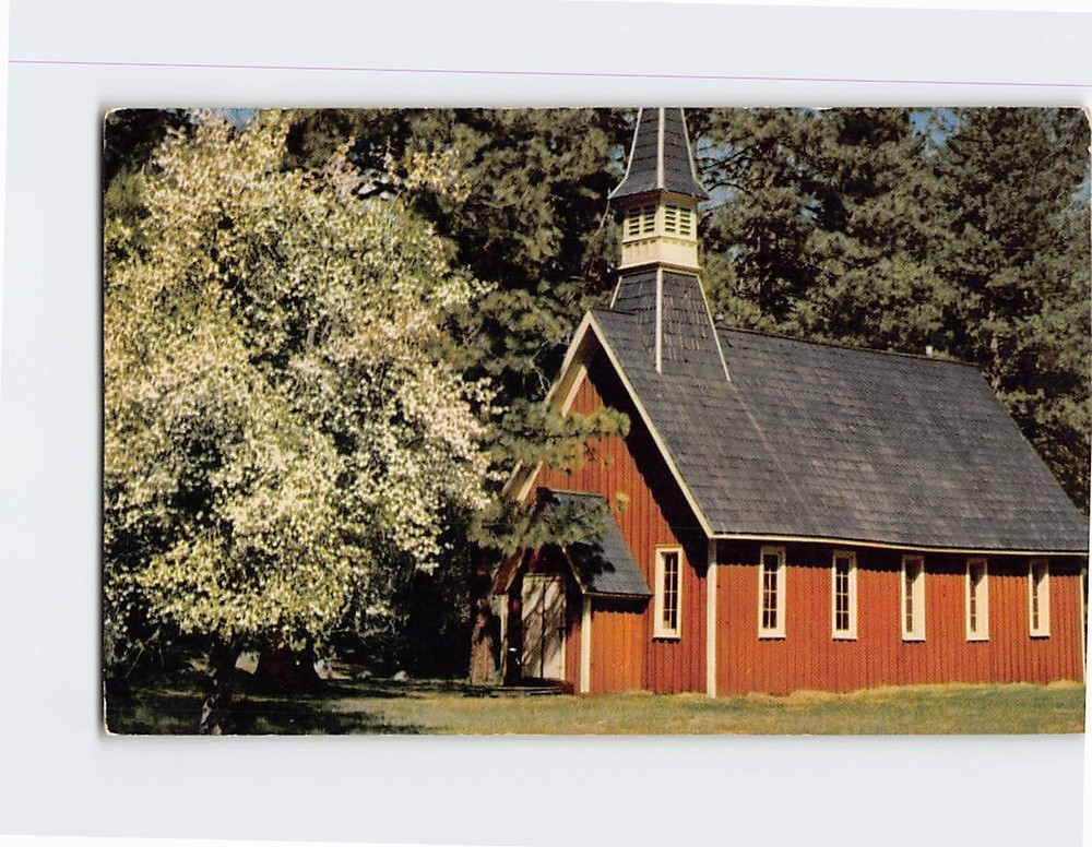 Postcard Village Chapel Yosemite Valley California USA