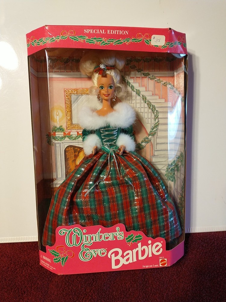 1994 Mattel Winter's Eve Barbie Doll #13613 Special Edition Box Damage See Pics