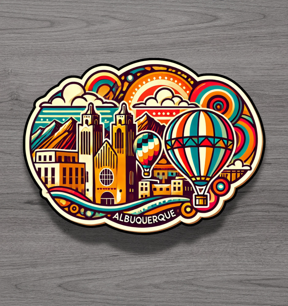 Albuquerque New Mexico Fridge Magnet or Laptop Sticker