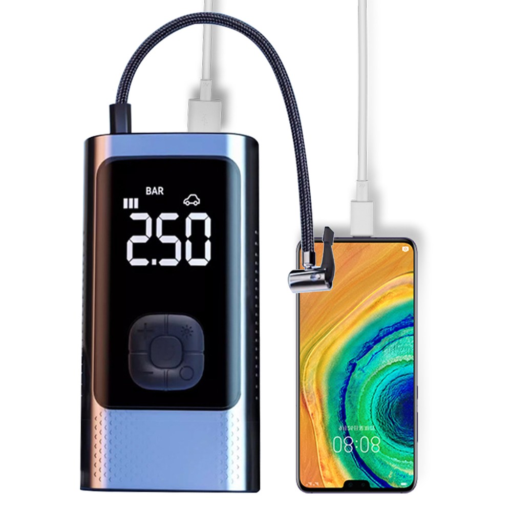 Tire Inflator Portable Air Compressor Cordless Smart Pump For Car enhanced