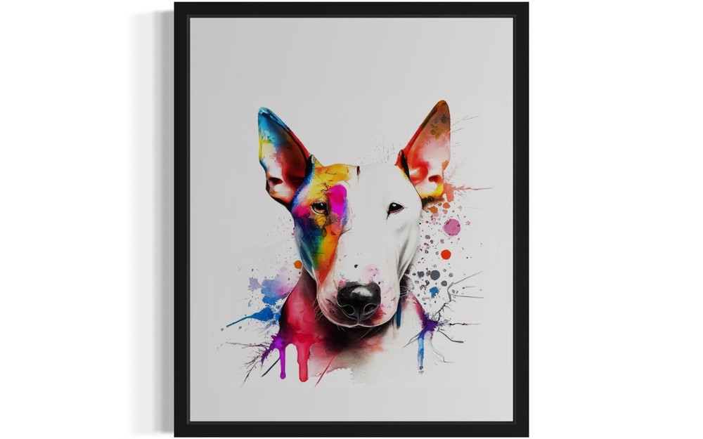 Bull Terrier Griffons Dog Watercolor Photo Art Print Poster Wall Art Painting