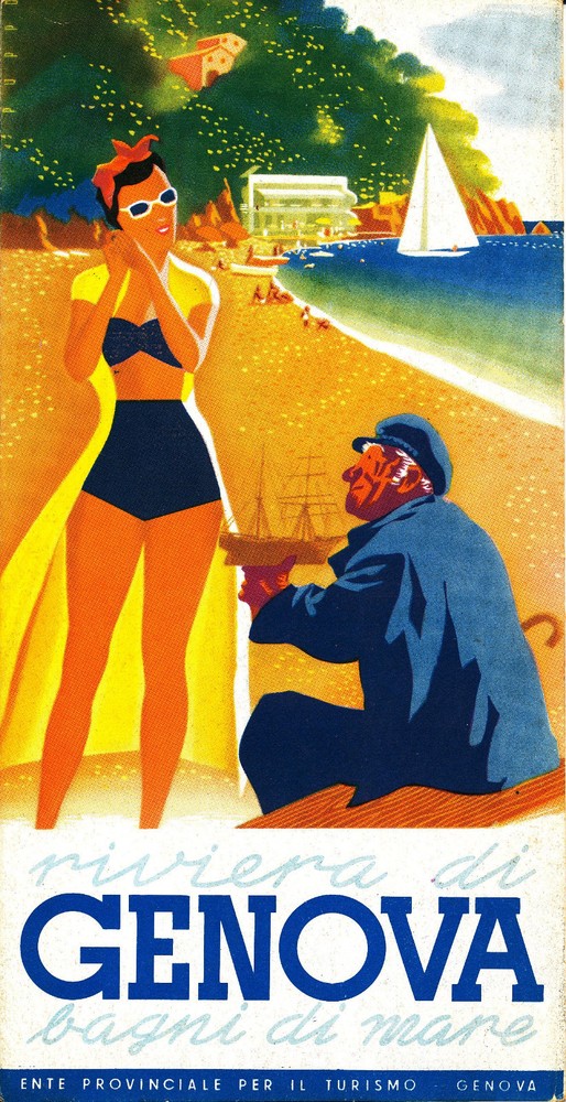 Italy italian Genova Vintage Illustrated Travel Poster art Print painting 36