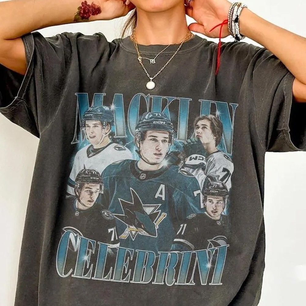 NEW! Retro Macklin #71 Celebrini  2026 Graphic Gift Hockey Fan