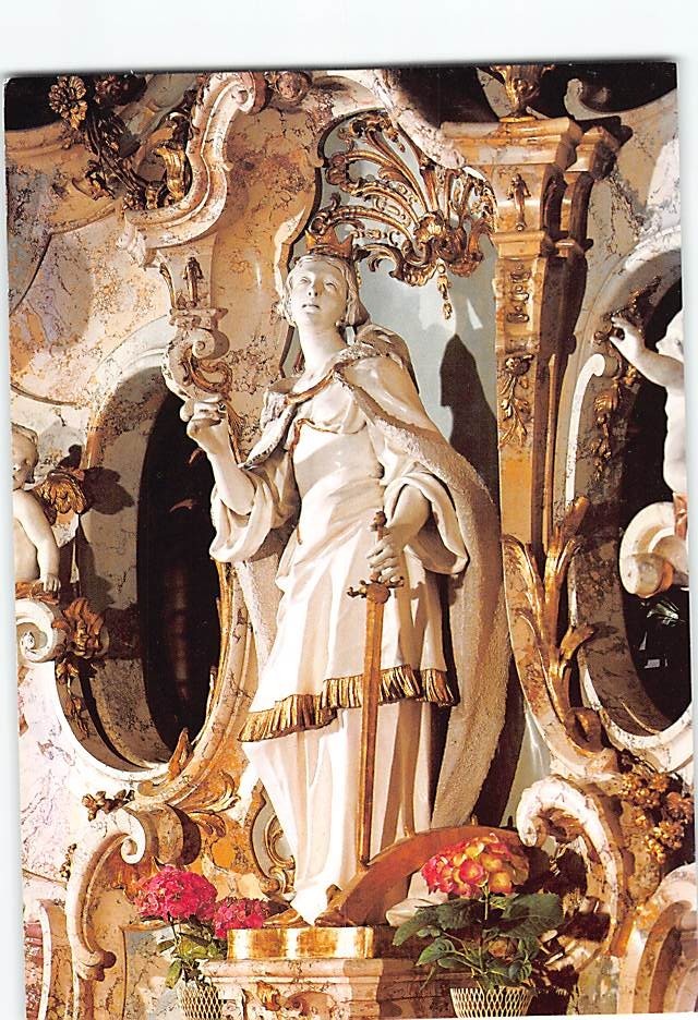 Postcard Saint Catherine of Alexandria Basilica of Fourteen Holy Helpers Germany