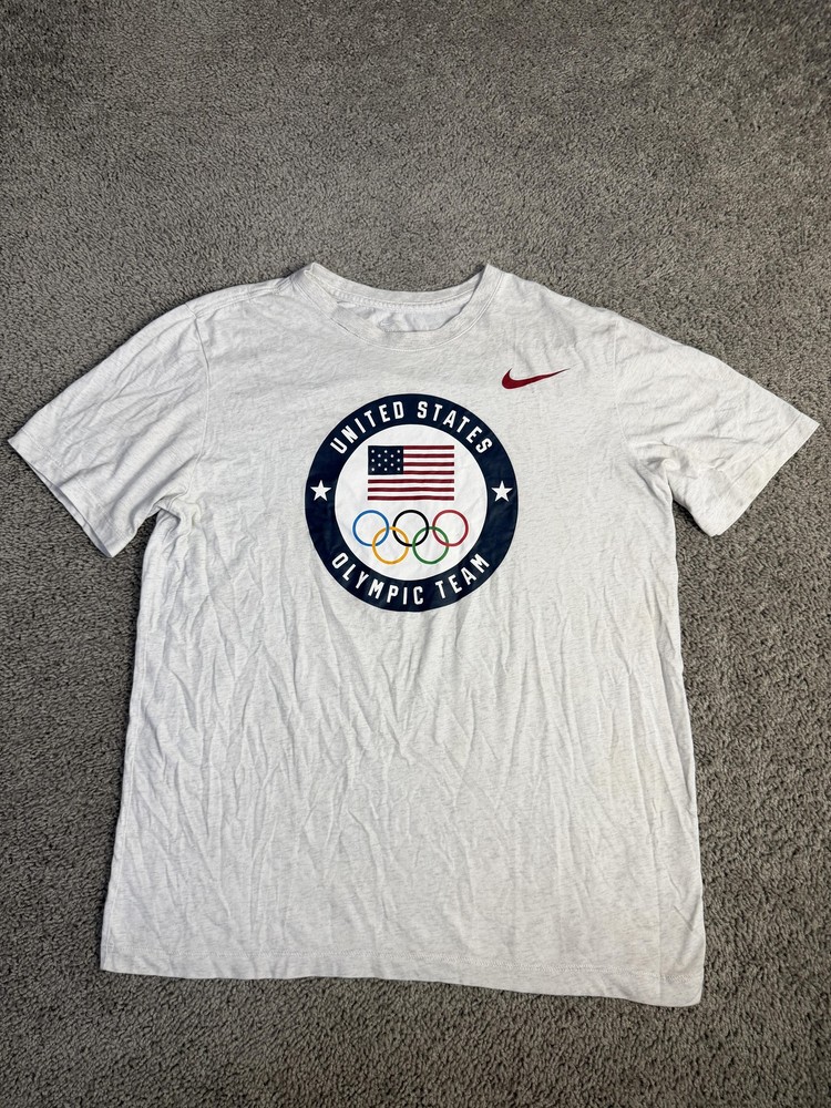 Nike Shirt Mens L Gray United States Olympic Team Dri-Fit Graphic Tagless