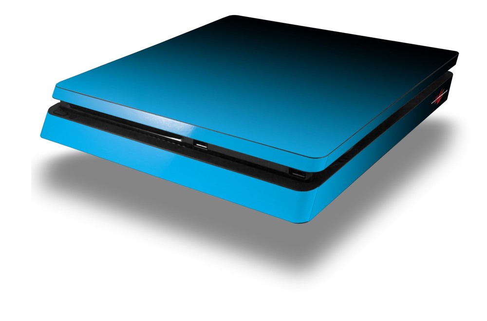 Skin for PS4 Slim Smooth Fades Neon Blue Black Playstation 4 Console