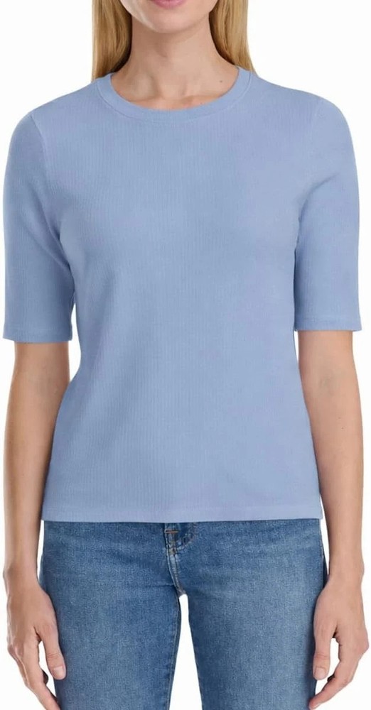 Splendid Women's Ribbed Elbow Sleeve Top, Blue, Size: Medium, New
