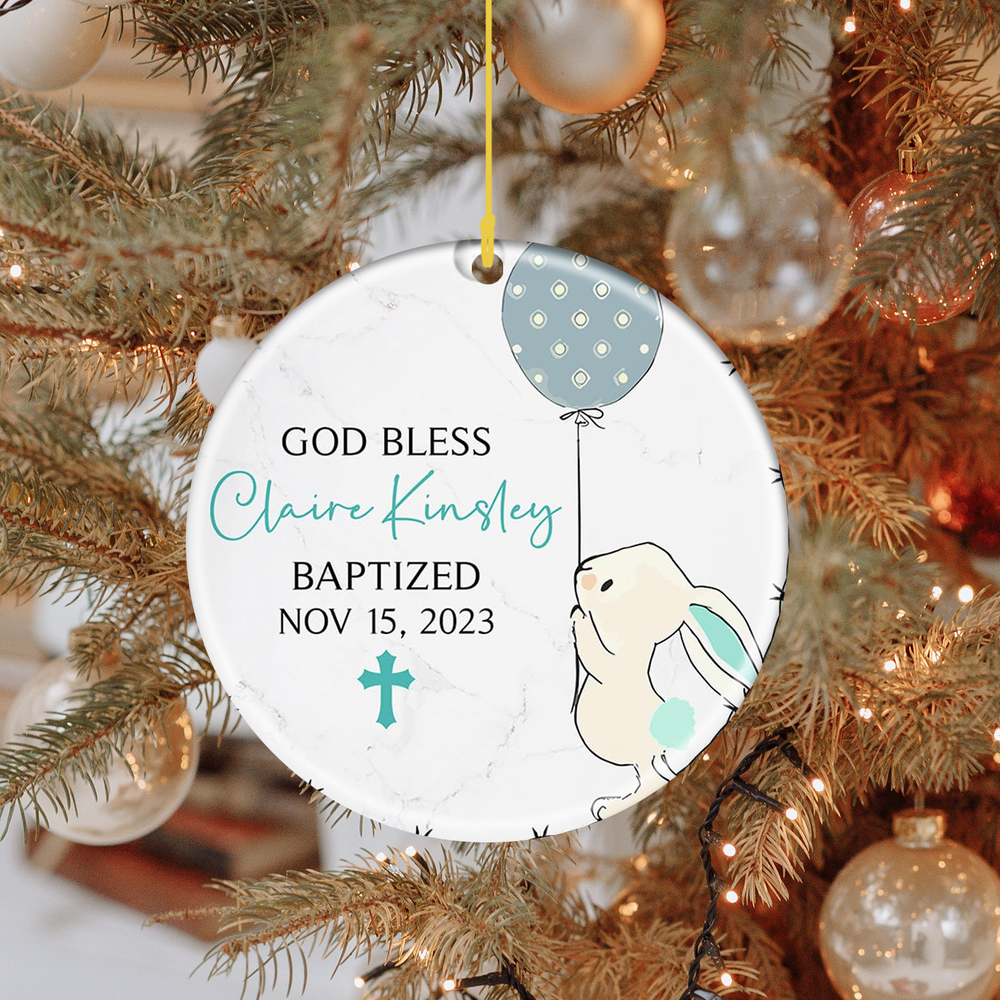 Custom Text Name Personalized fine Ceramic Accents Christmas ornaments