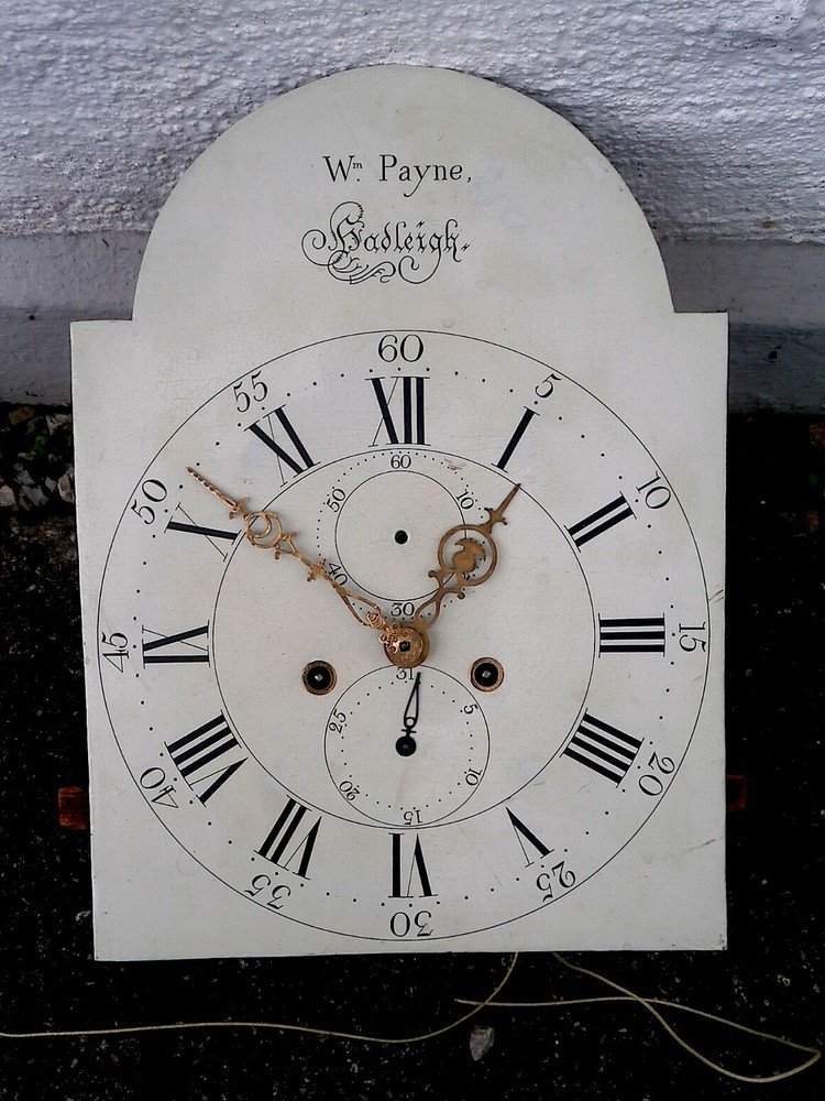 Antique 1850 Longcase Clock Dial & Movement 12x16.25 Inches