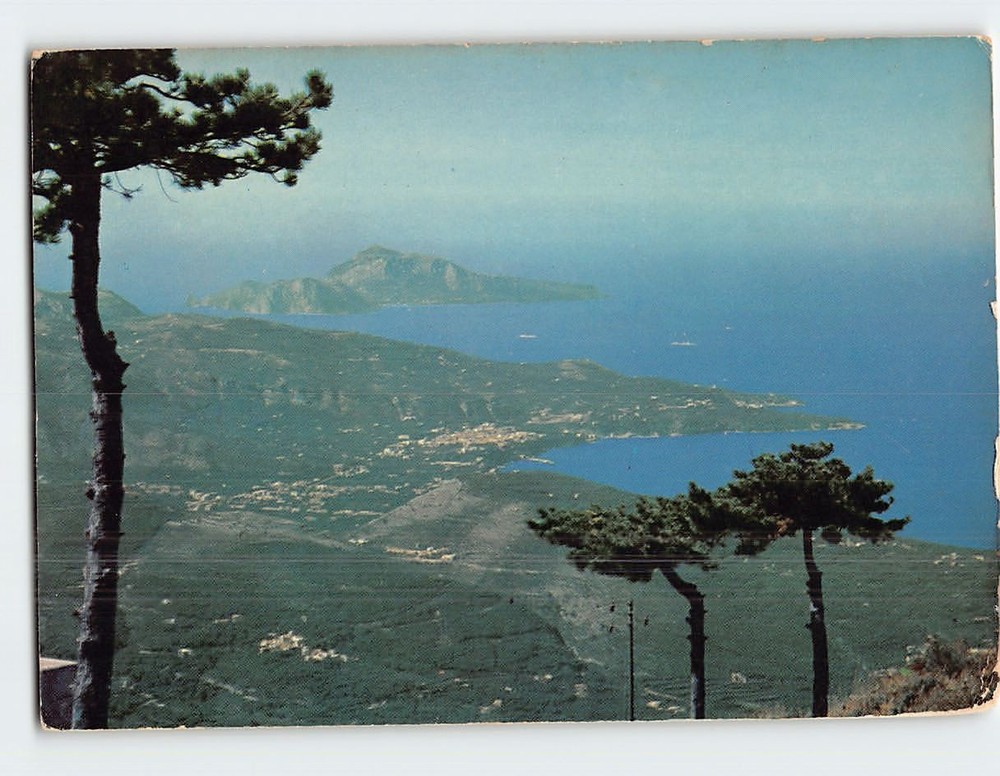 Postcard Panorama con veduta della Penisola Monte Faito Capri Italy
