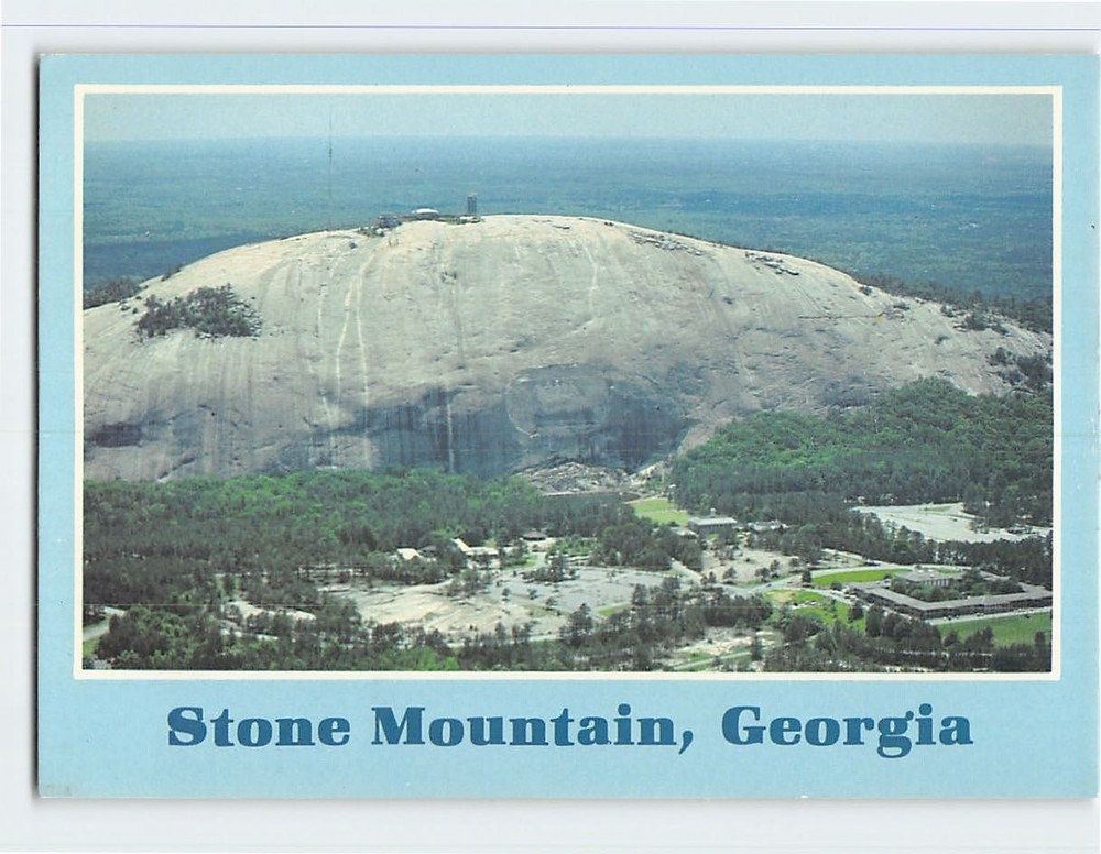Postcard Aerial View Stone Mountain 16 Miles from Atlanta Georgia USA