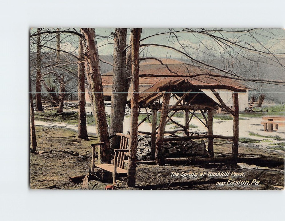 Postcard The Spring at Bushkill Park Near Easton Pennsylvania USA