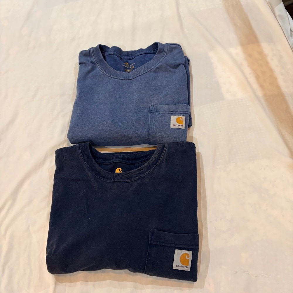 Carhartt K87 Workwear Pocket T-Shirt Bundle 2 Pack Navy Blue XL Original Fit