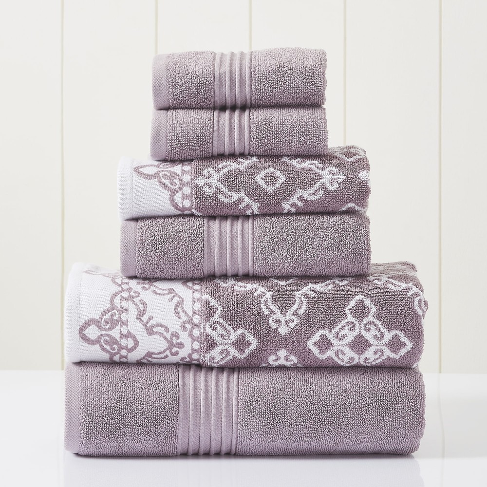 Charlize 6-Piece Orchid Cotton Bath Towel Set