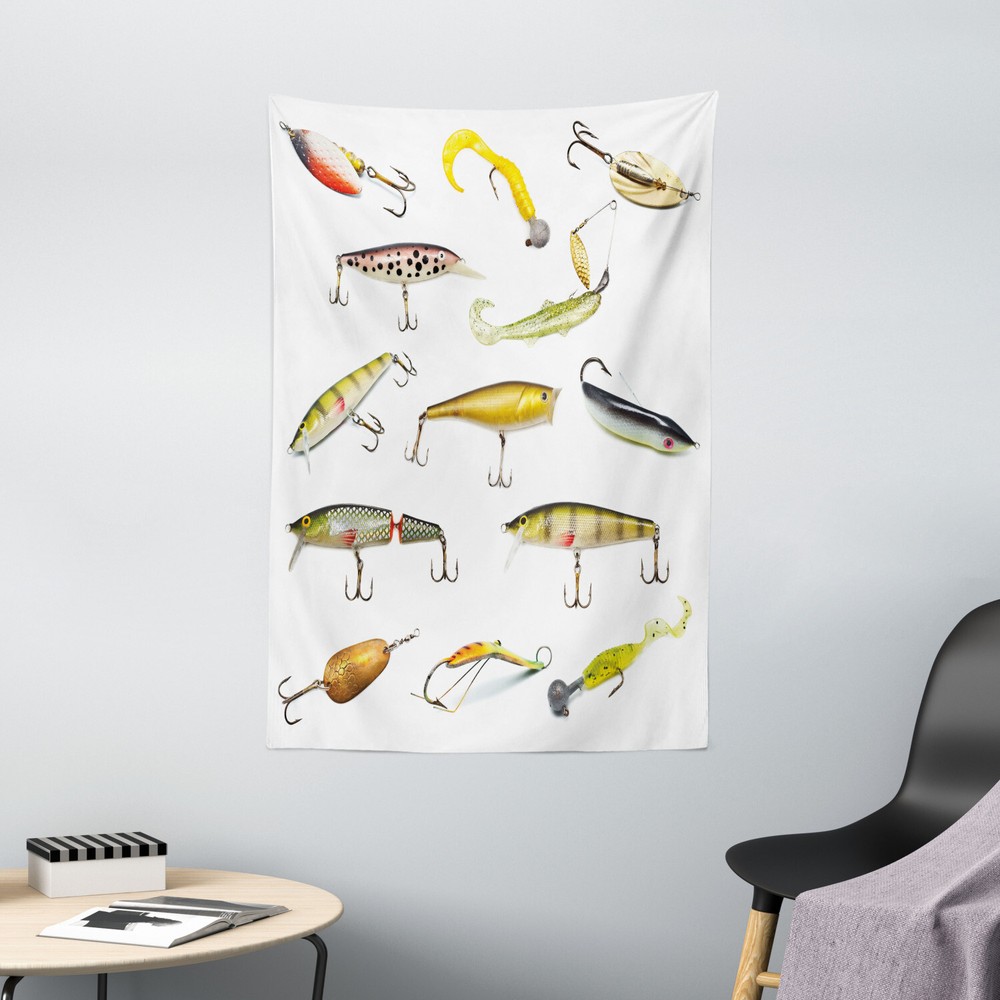 Fish Tapestry Hunting Sea Animals Theme Print Wall Hanging Decor
