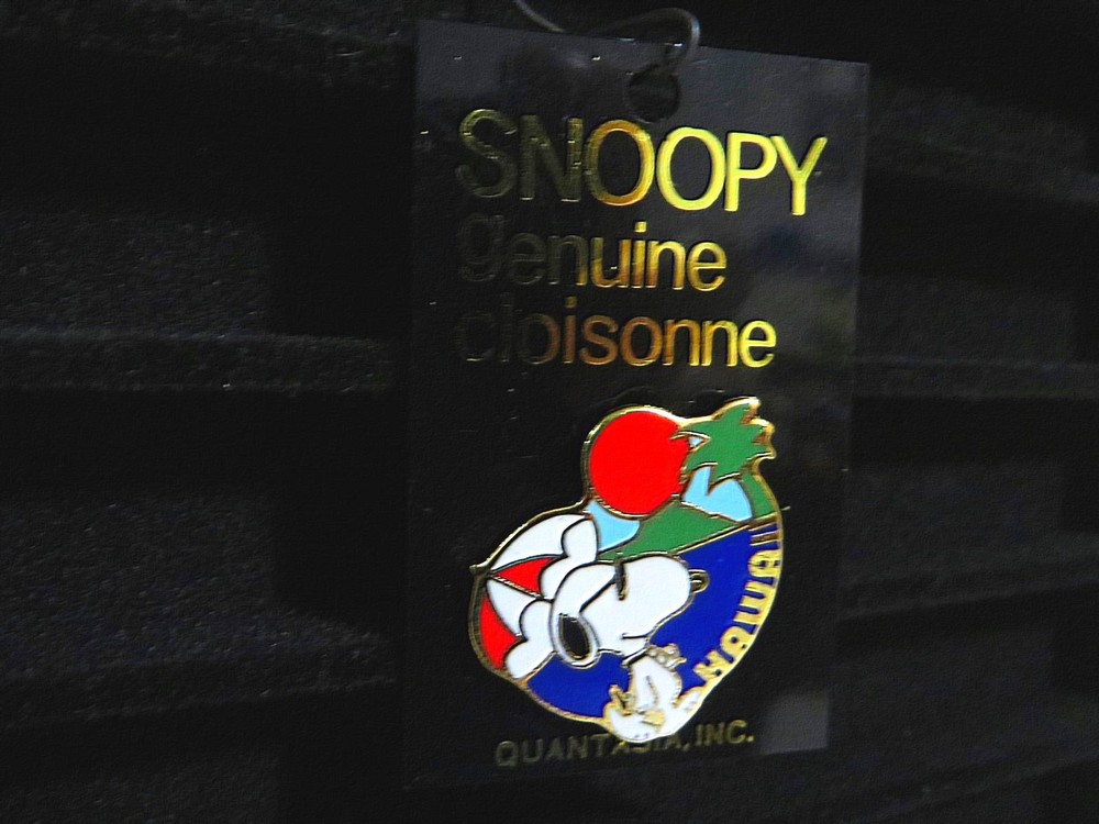 Snoopy Peanuts Charlie Brown Quantasia Inc Hawaii Cloisonne Lapel Pin Jewelry