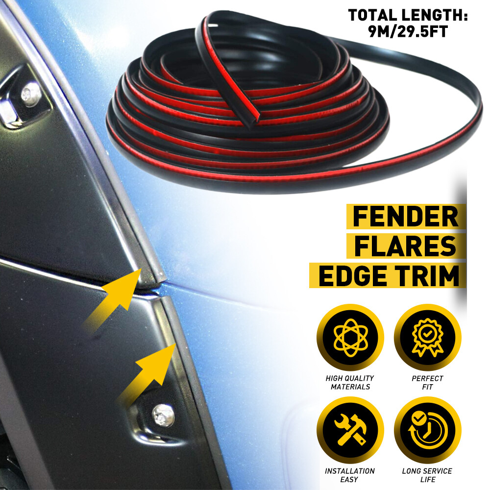 Universal 9m Rubber Fender Flare Trim Seal Strip for Cars & Trucks