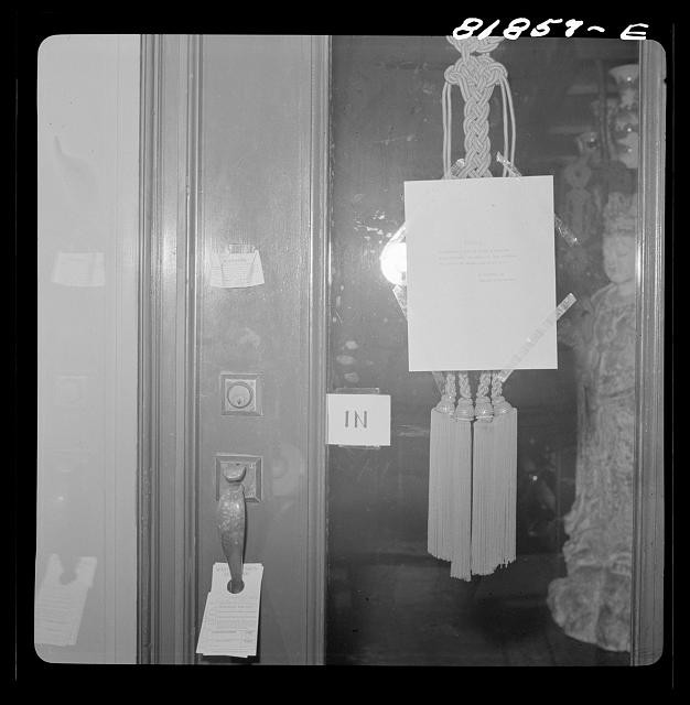 Photo:Storefront Door Sign in Window, 1930s