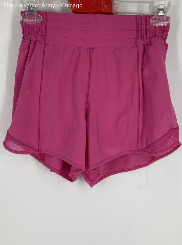 Lululemon Womens Pink Elastic Waist Pull On Activewear Athletic Shorts Size 4