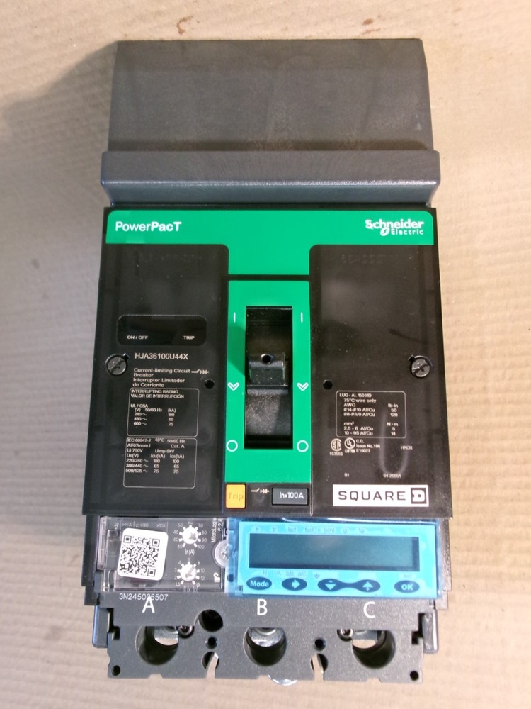 NEW Square D HJA36100U44X 3 Pole 100 Amp 600V Circuit Breaker Power Pact