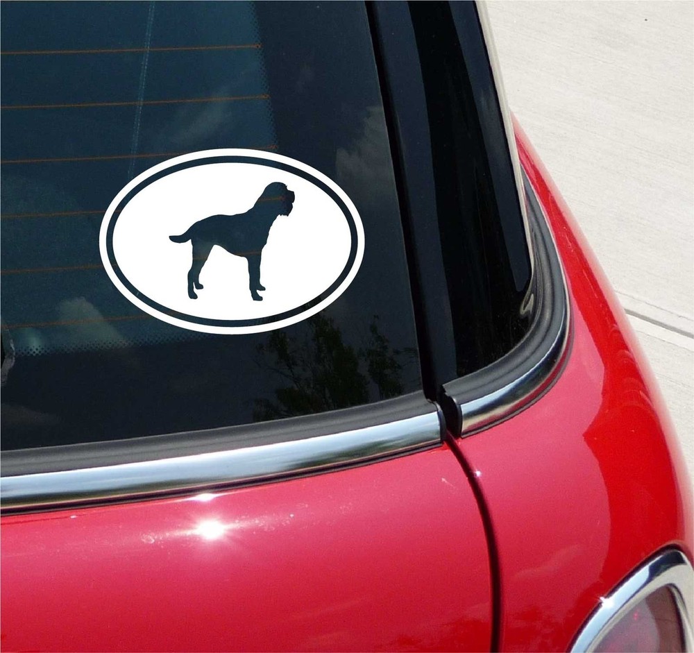 Euro Border Terrier Dog Car Decal Sticker Oval Single Color Design