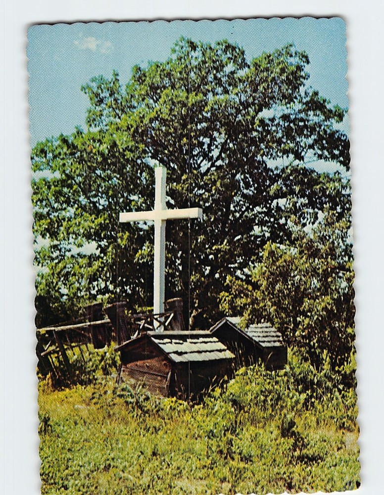 Postcard Indian Graveyard on Madeline Island La Pointe Wisconsin USA