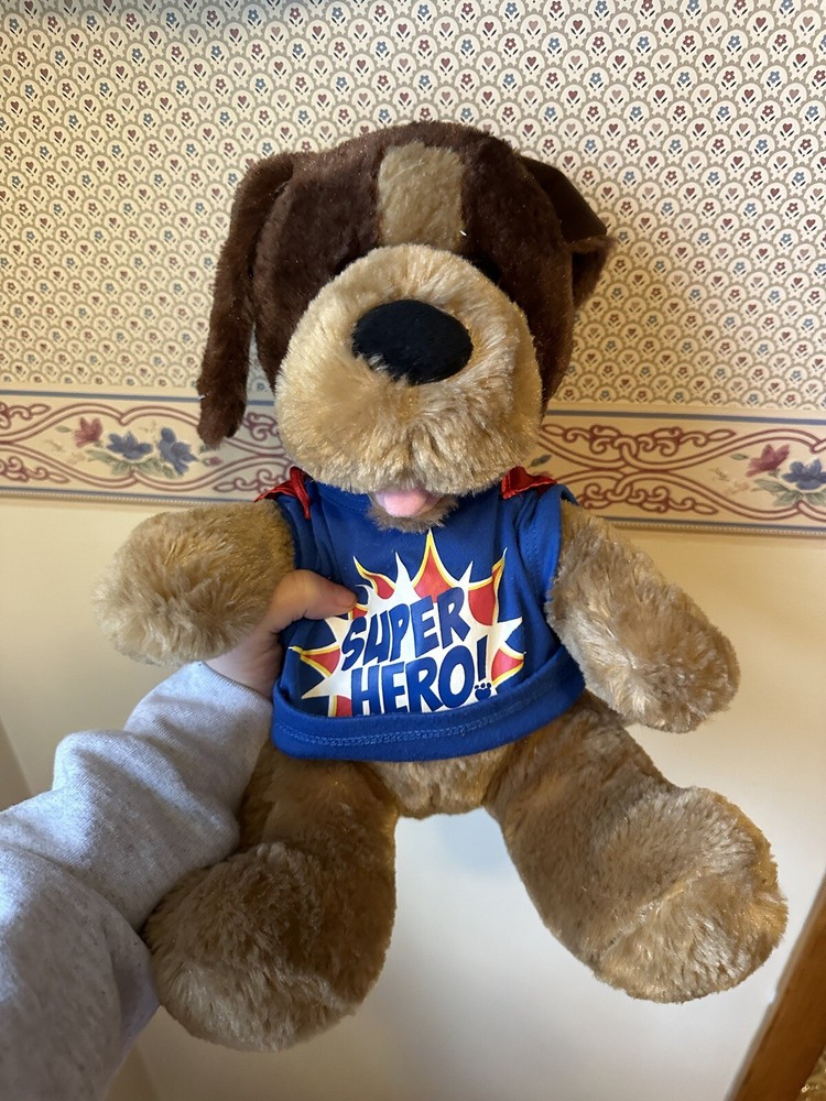 Build A Bear Brown Puppy Dog Animal Super Hero Plush Stuffed Toy Dog