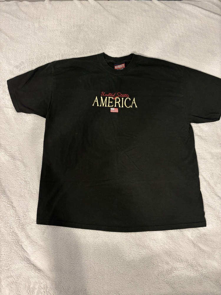 Vintage United States Of America Black Single Stitch T-shirt Men’s XX-Large