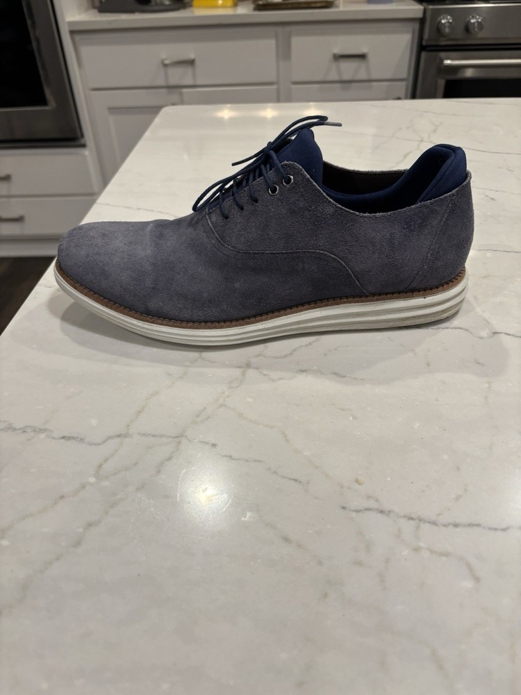 Martin Dingman Men’s Countryaire Suede Plain Toe Oxford Shoes In Marine, 9M