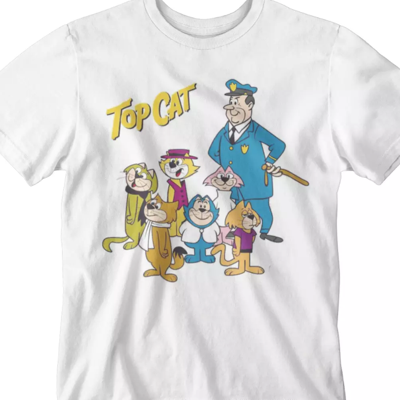 Top Cat Cartoon T-Shirt white Cotton All sizes 2F122
