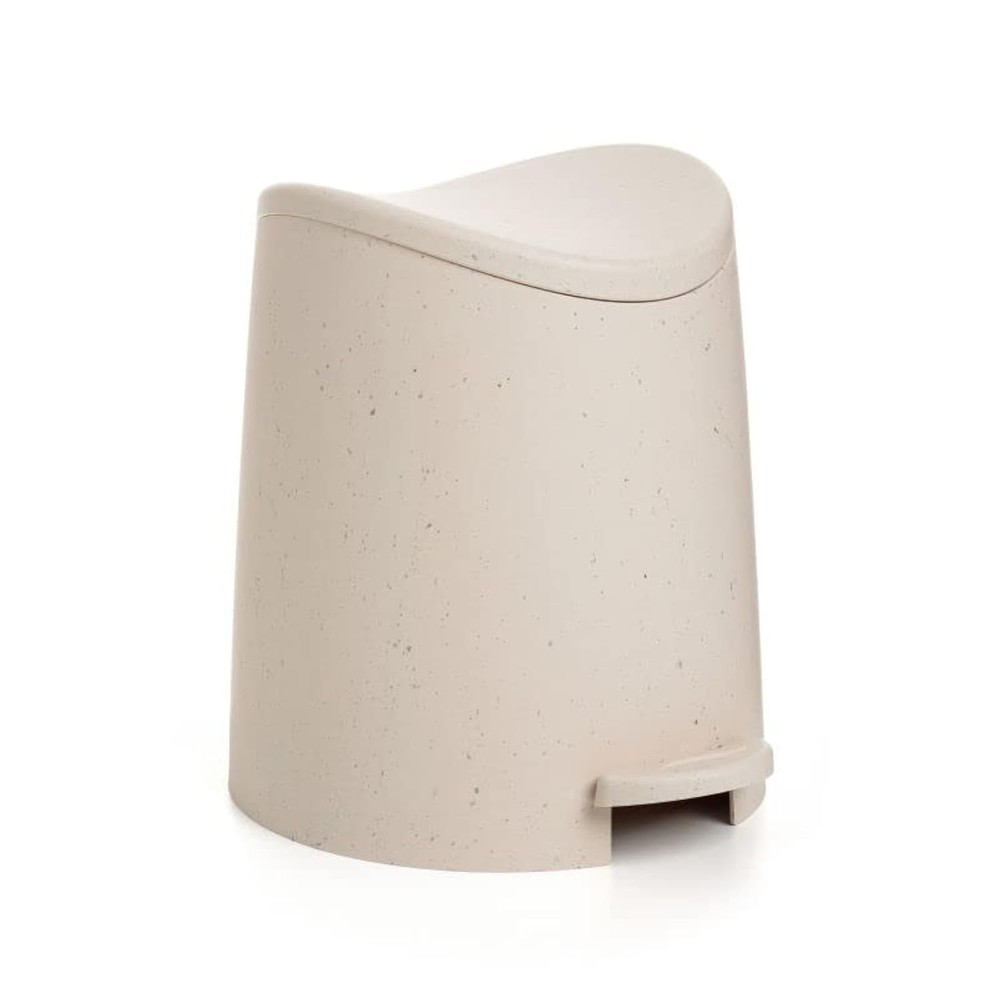 Eco-Friendly Small Plastic Bathroom Trash Can with Lid 3 Liter Modern Curved ...