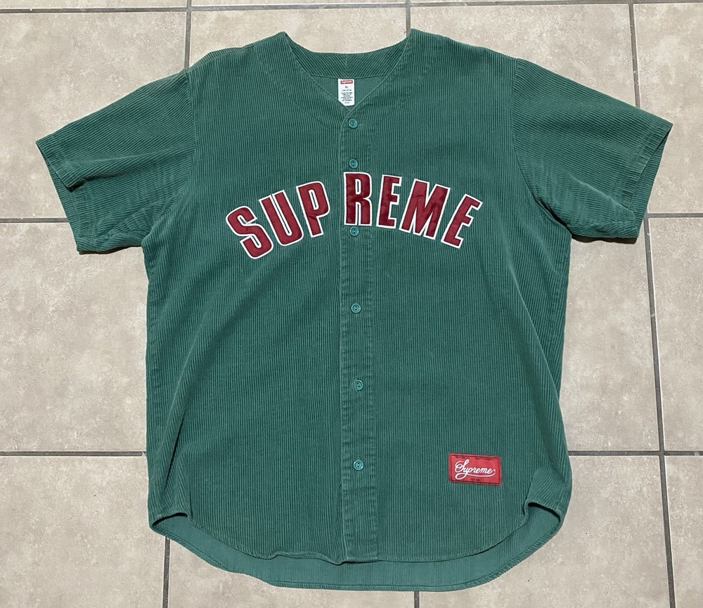 Supreme Corduroy Baseball Jersey Dusty Teal XL