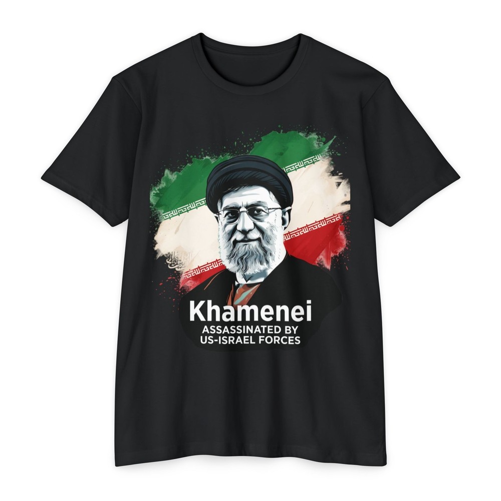 Khamenei Portrait T-Shirt | Iran Flag